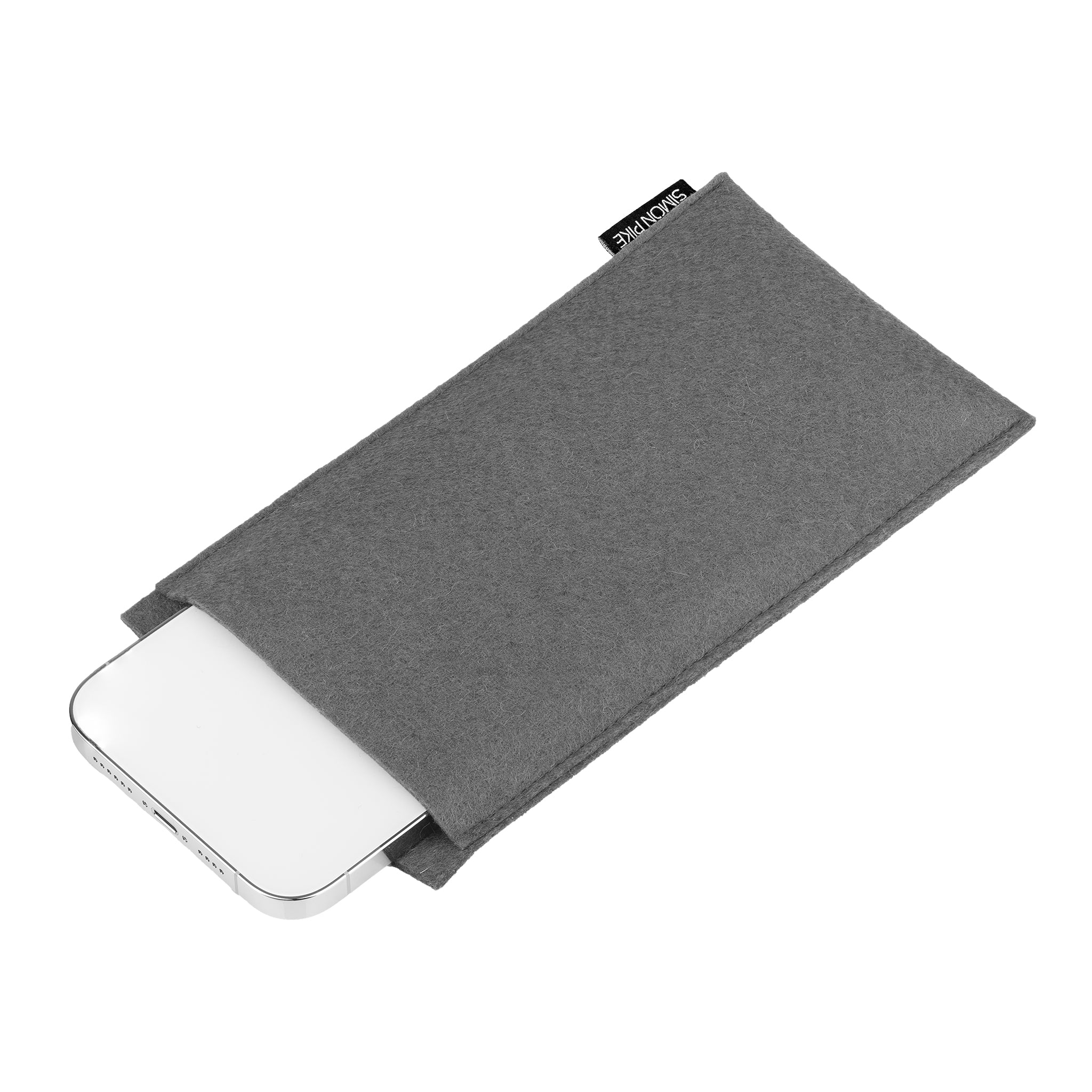 Handytasche "Boston" elefantengrau aus Wollfilz