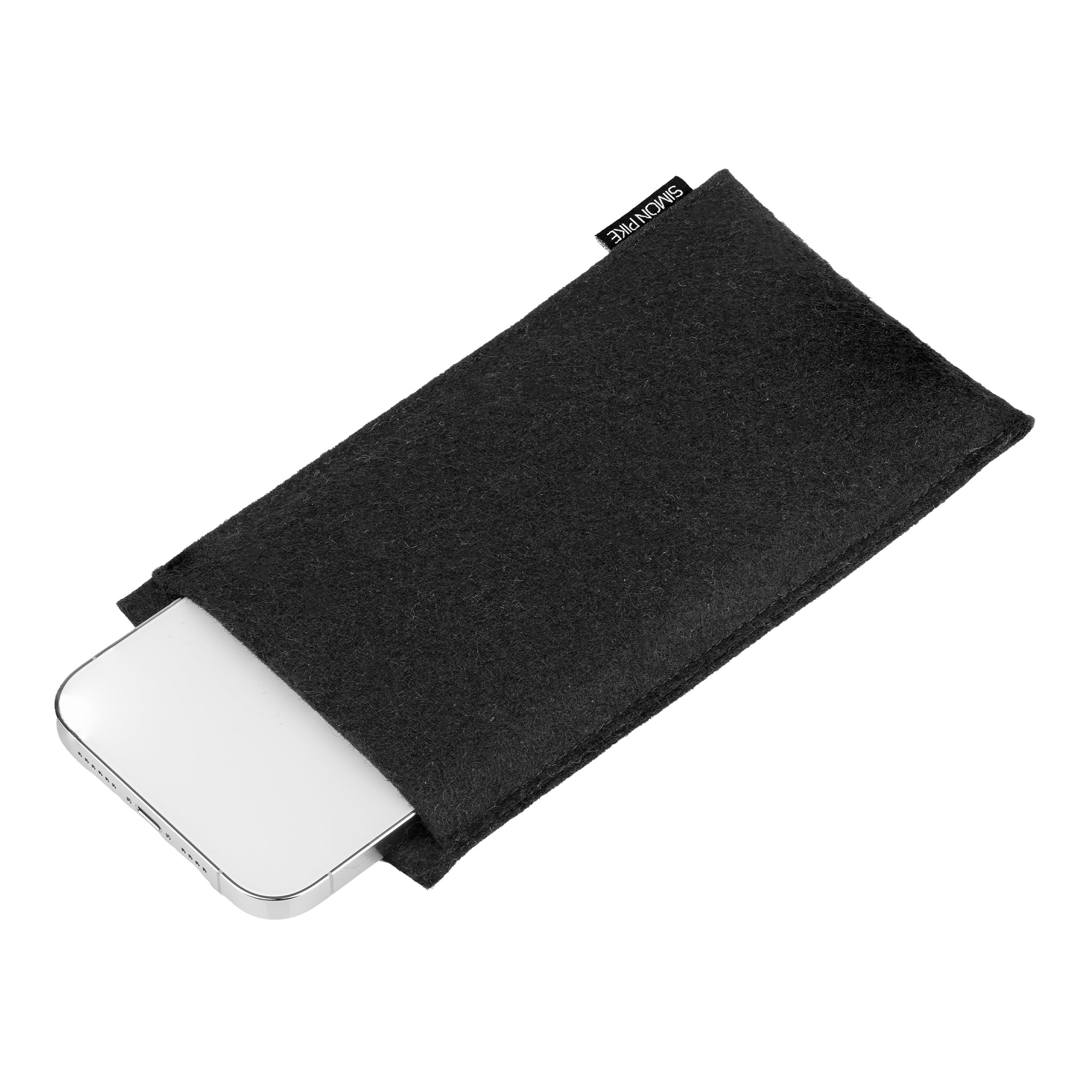 Handytasche "Boston" schwarz aus Wollfilz