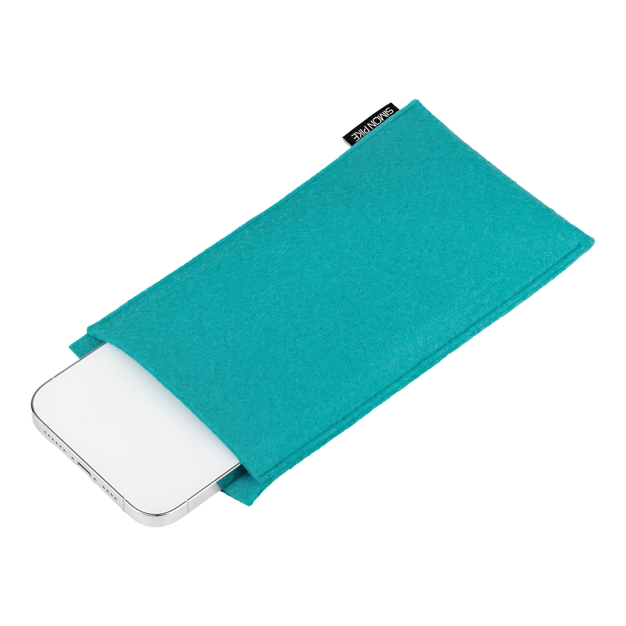 Handytasche "Boston" smaragd aus Wollfilz