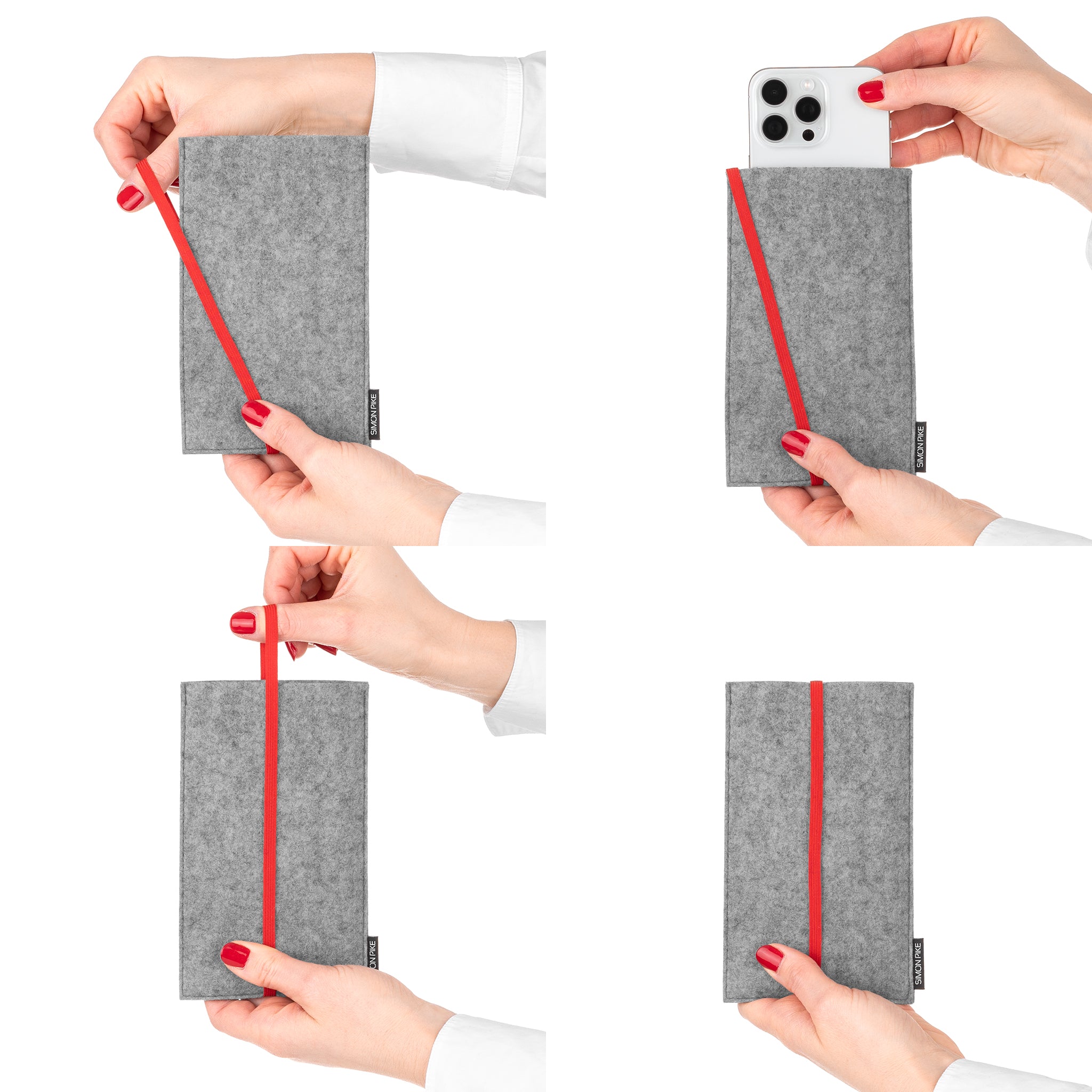 Handytasche "Phoenix" grau aus Wollfilz