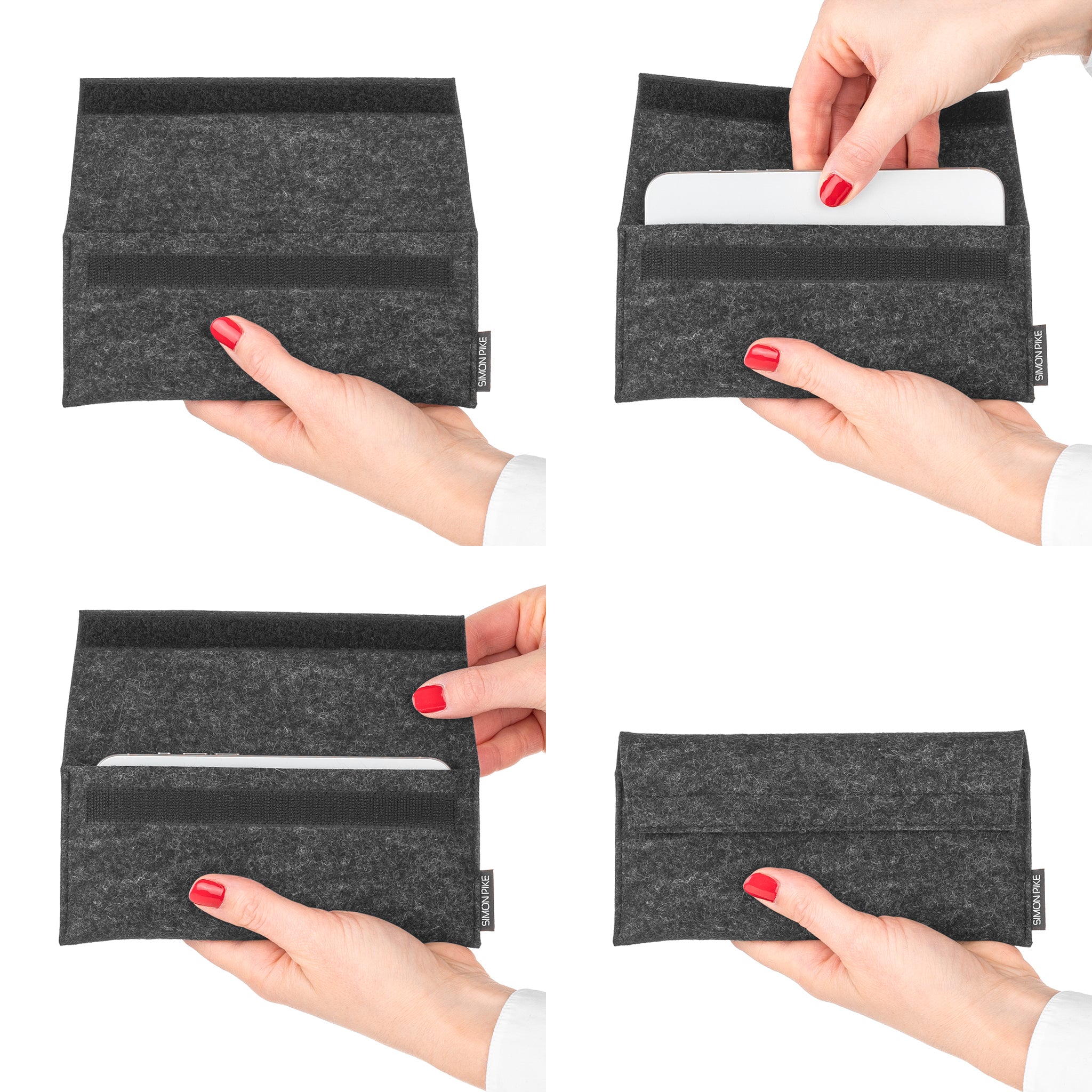 Handytasche "New York" anthrazit aus Wollfilz