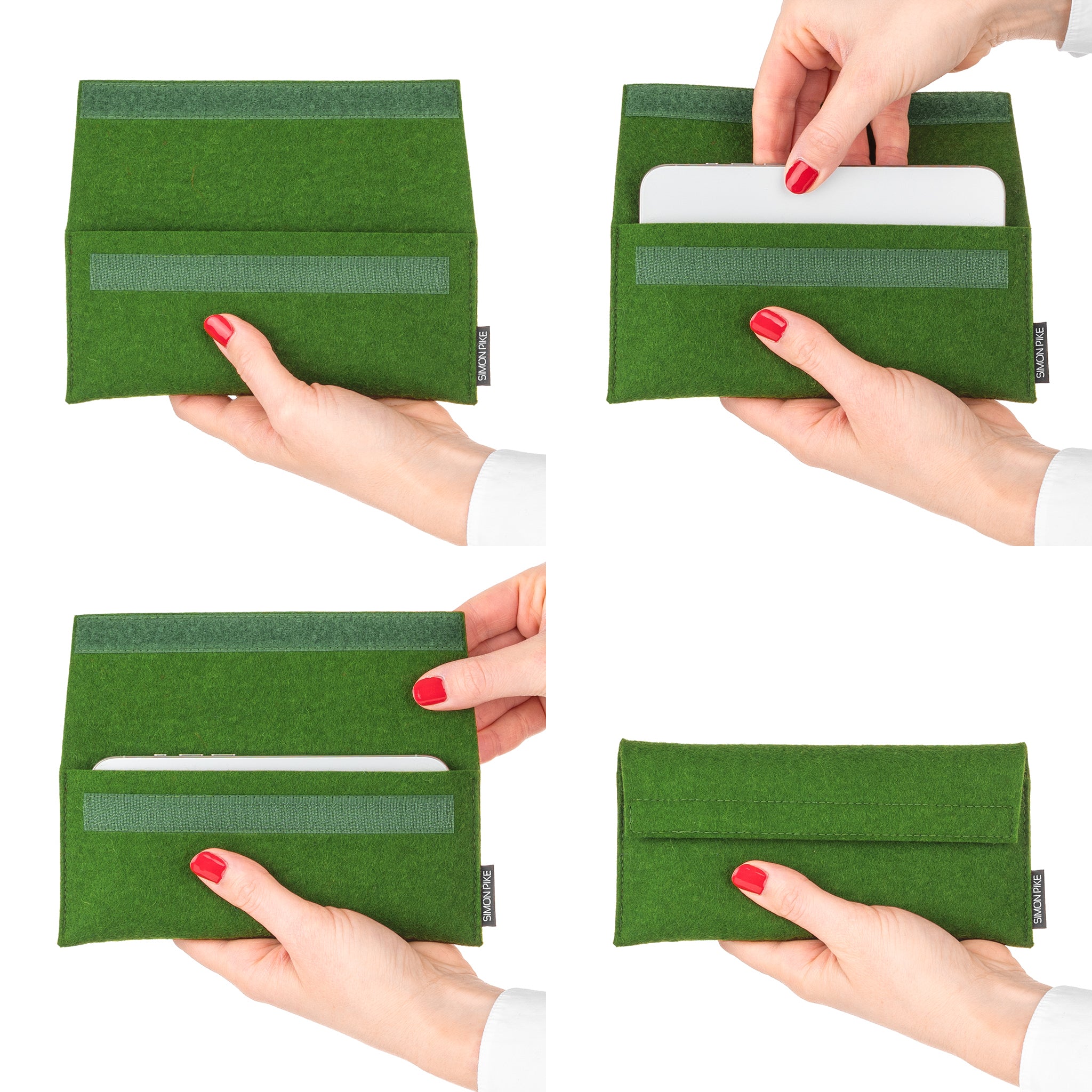 Handytasche "New York" grün aus Wollfilz