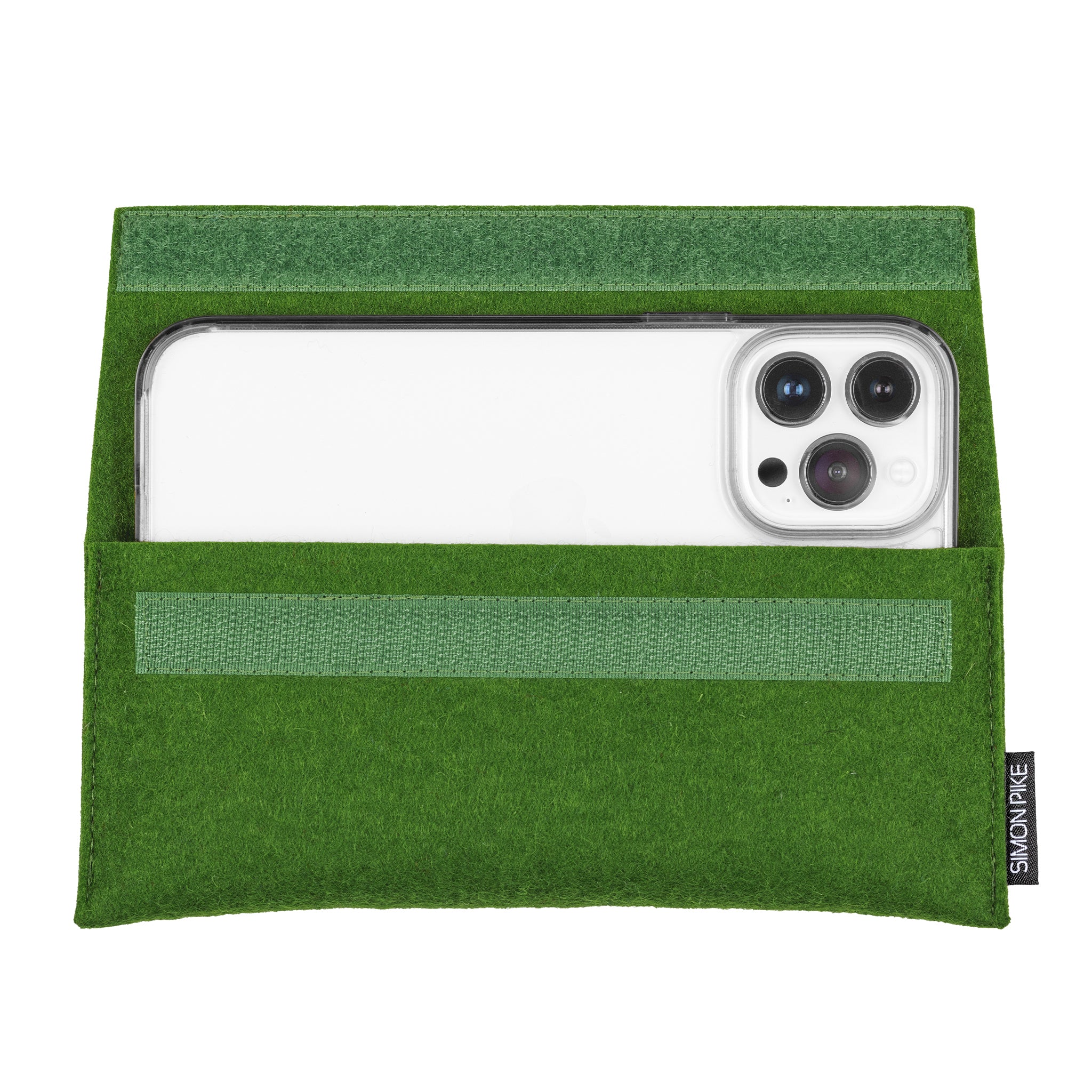 Handytasche "New York" grün aus Wollfilz