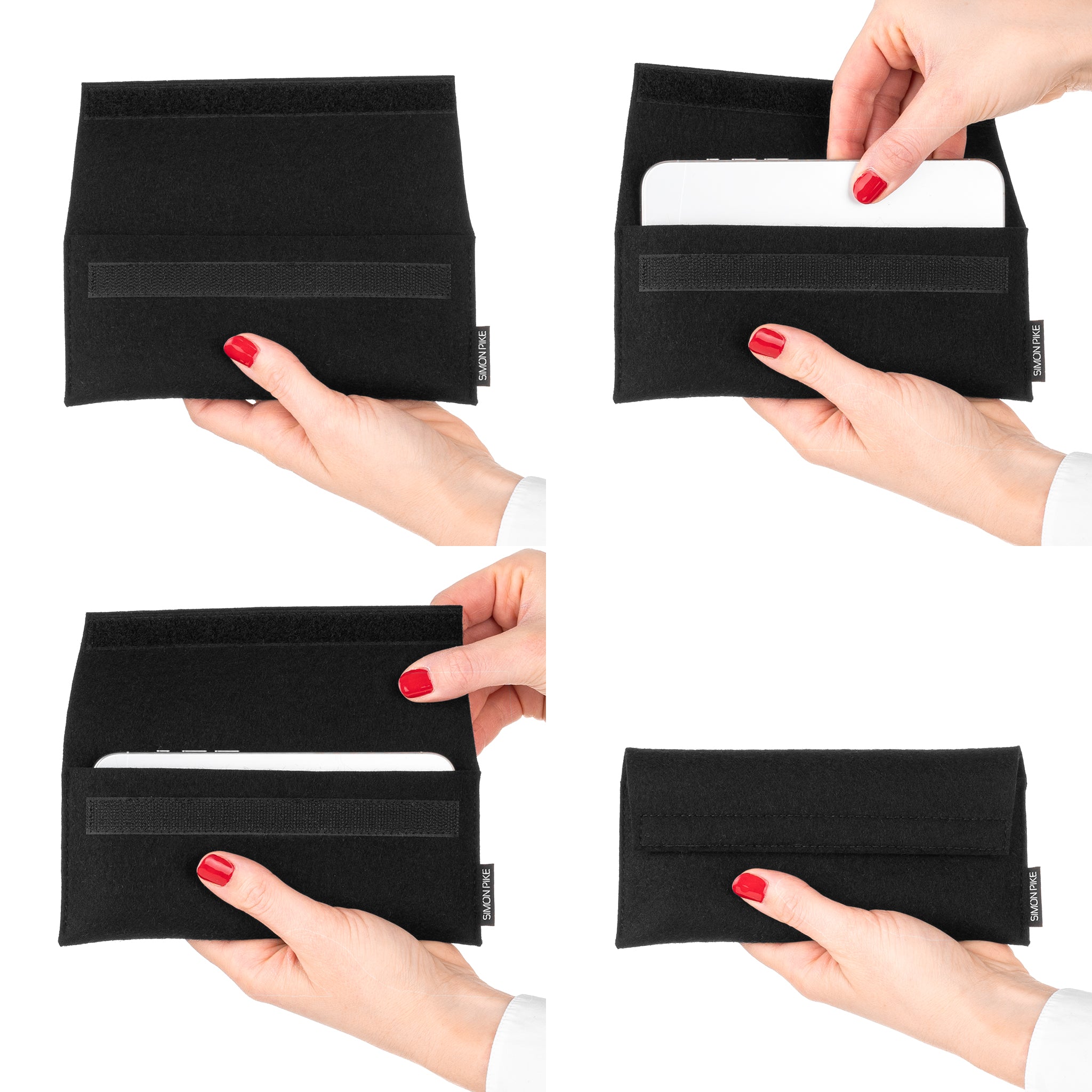 Handytasche "New York" schwarz aus Wollfilz