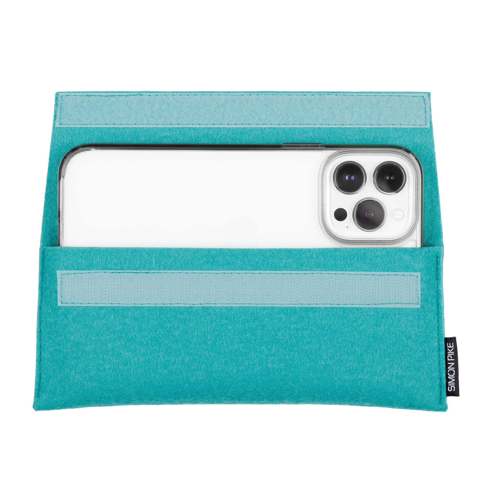 Handytasche "New York" smaragd aus Wollfilz