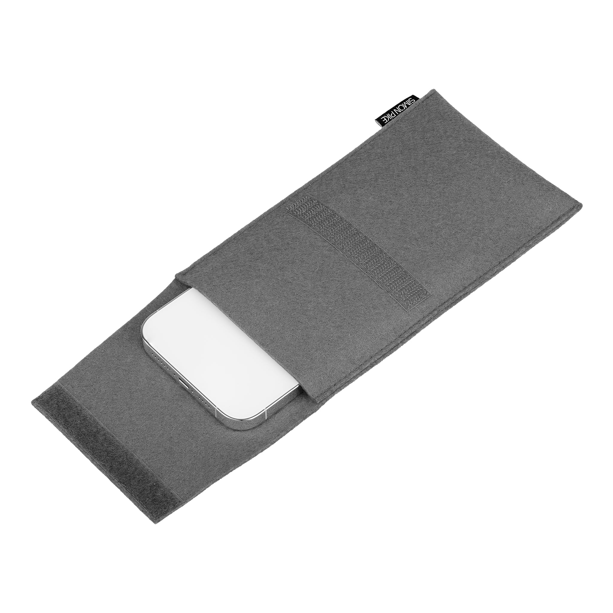 Handytasche "Sidney" elefantengrau aus Wollfilz