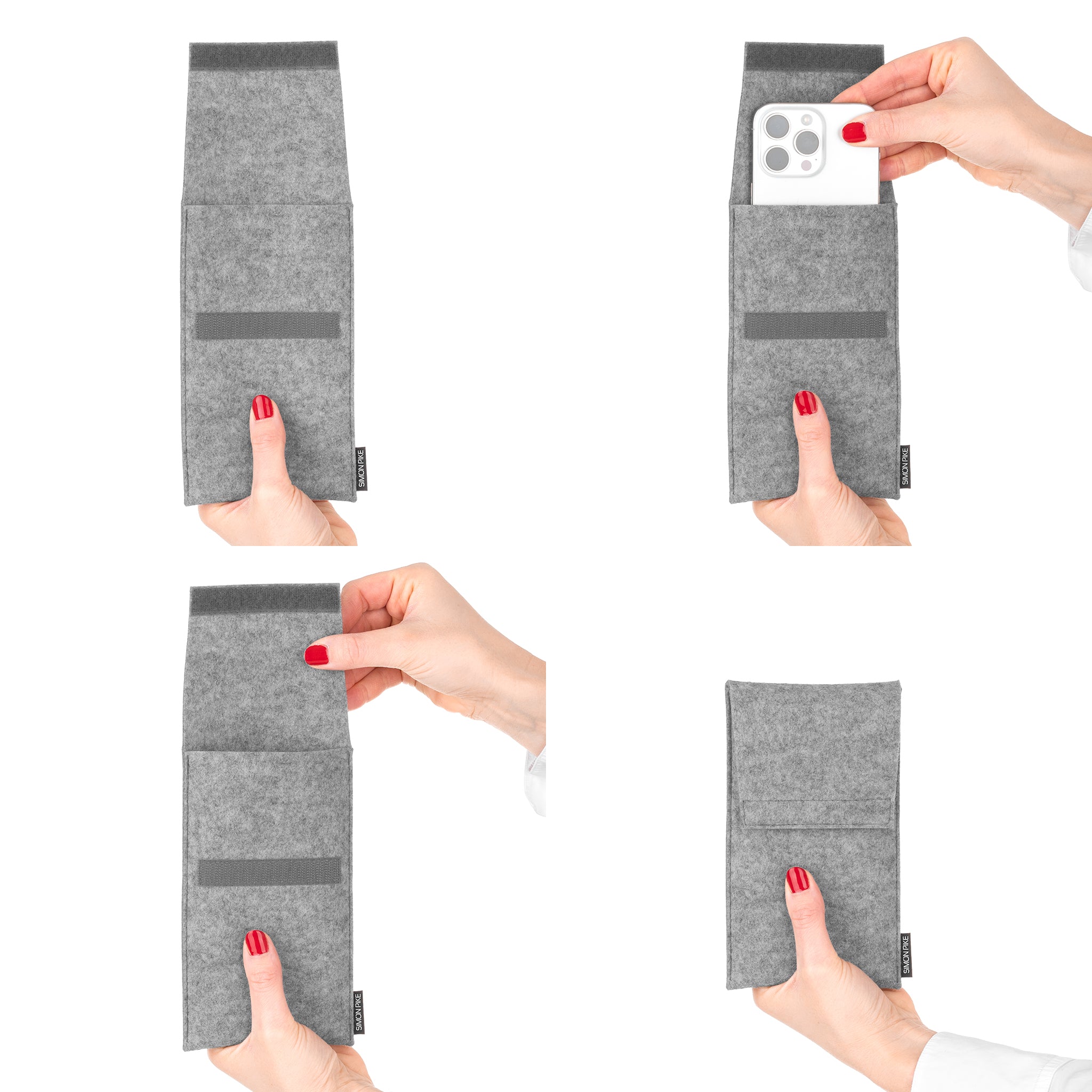 Handytasche "Sidney" grau aus Wollfilz