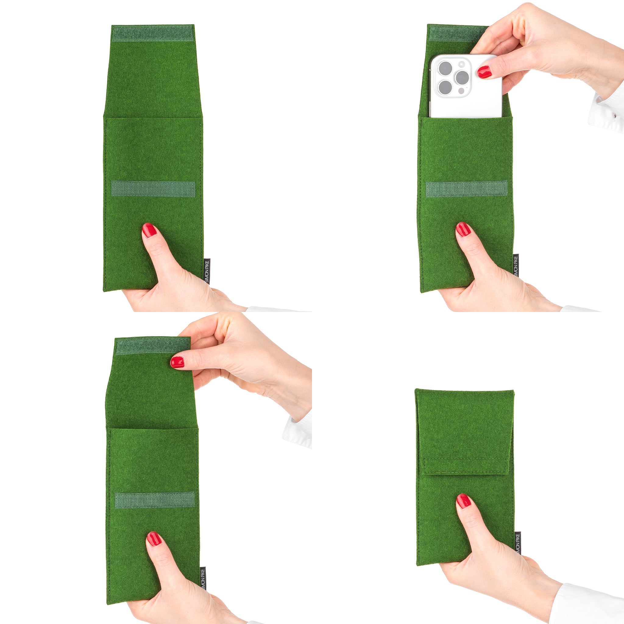 Handytasche "Sidney" grün aus Wollfilz