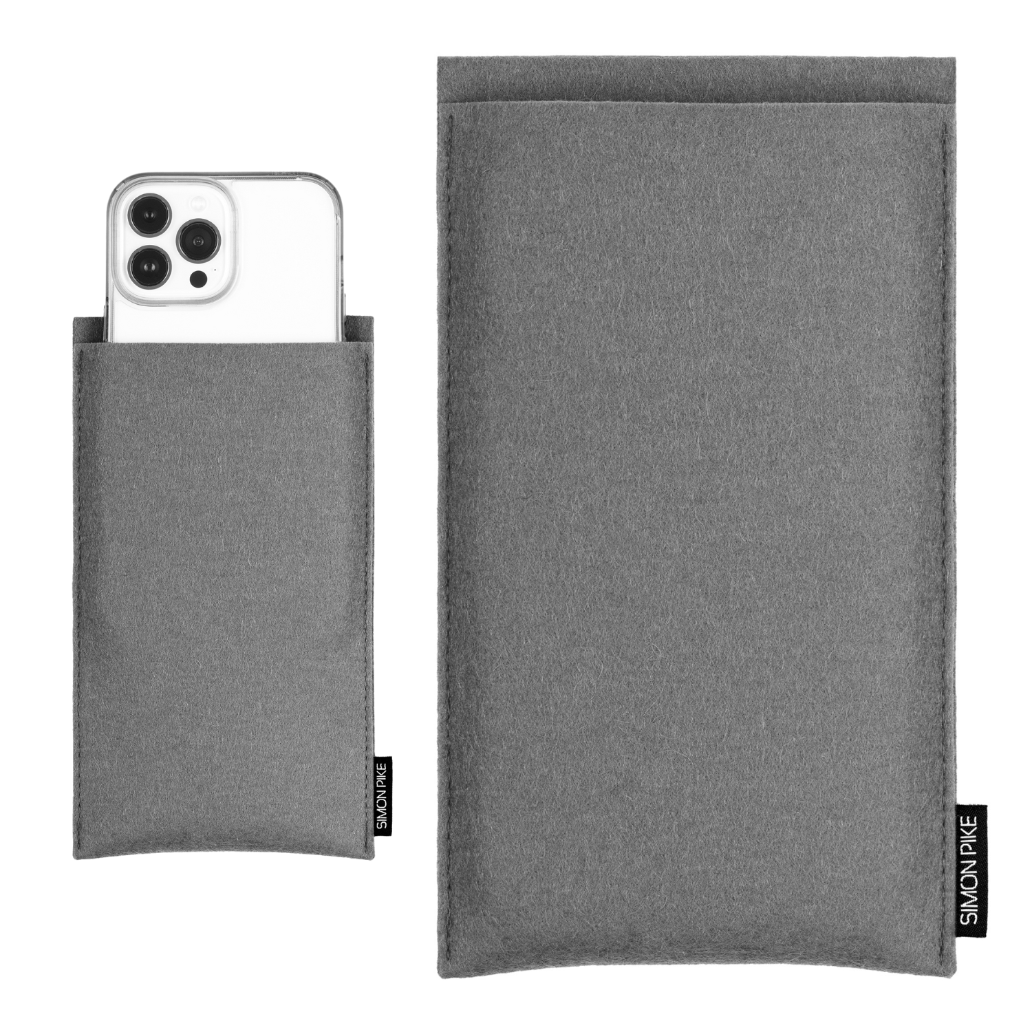 Handytasche "Boston" elefantengrau aus Wollfilz