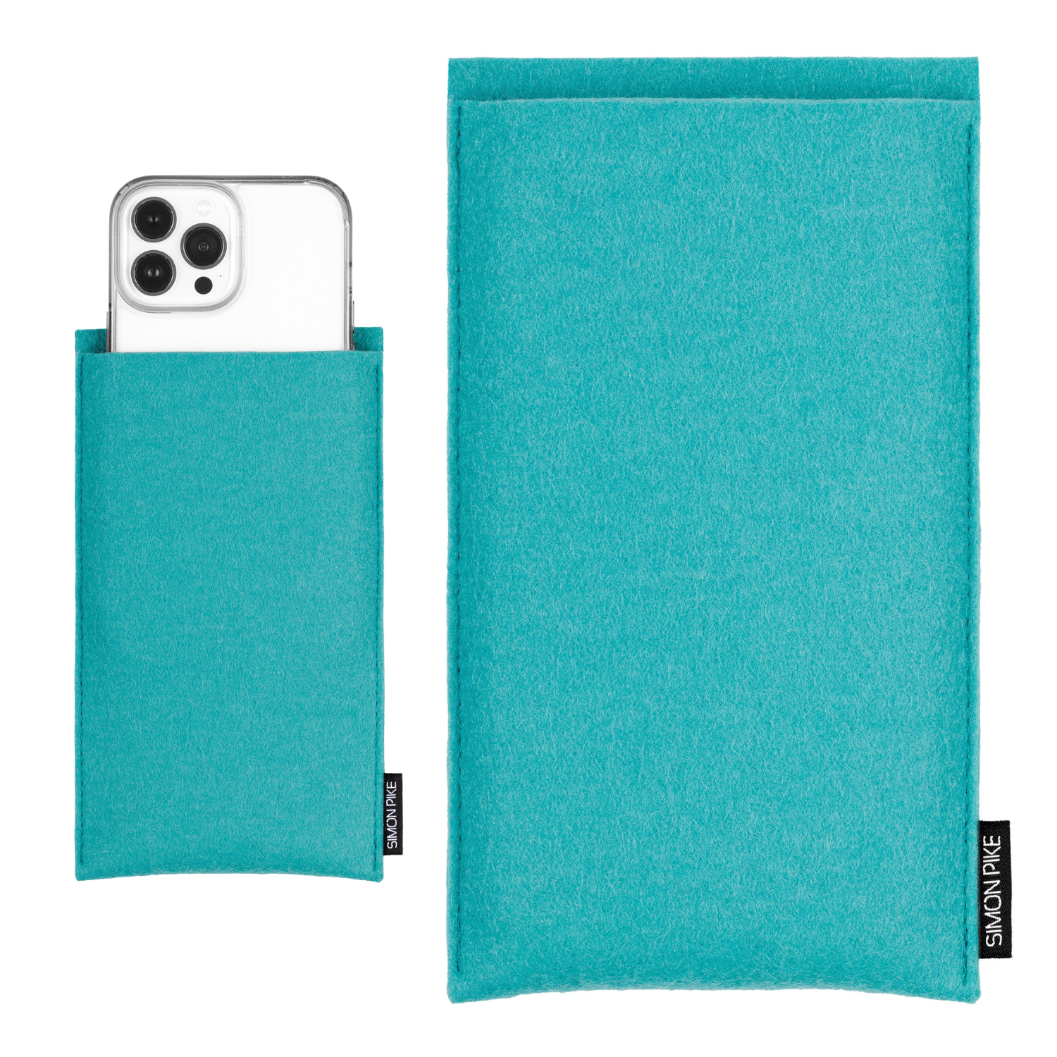 Handytasche "Boston" smaragd aus Wollfilz