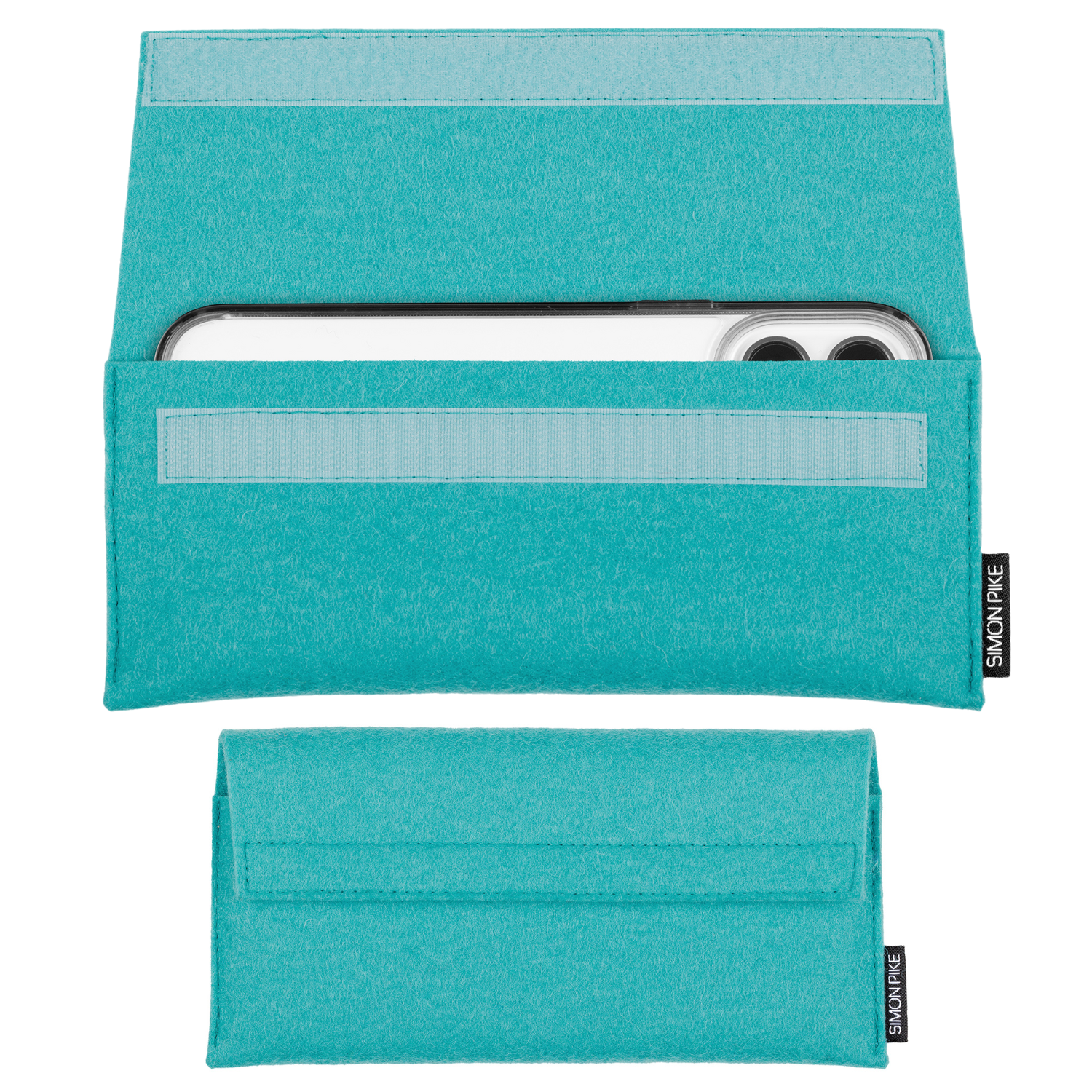 Handytasche "New York" smaragd aus Wollfilz