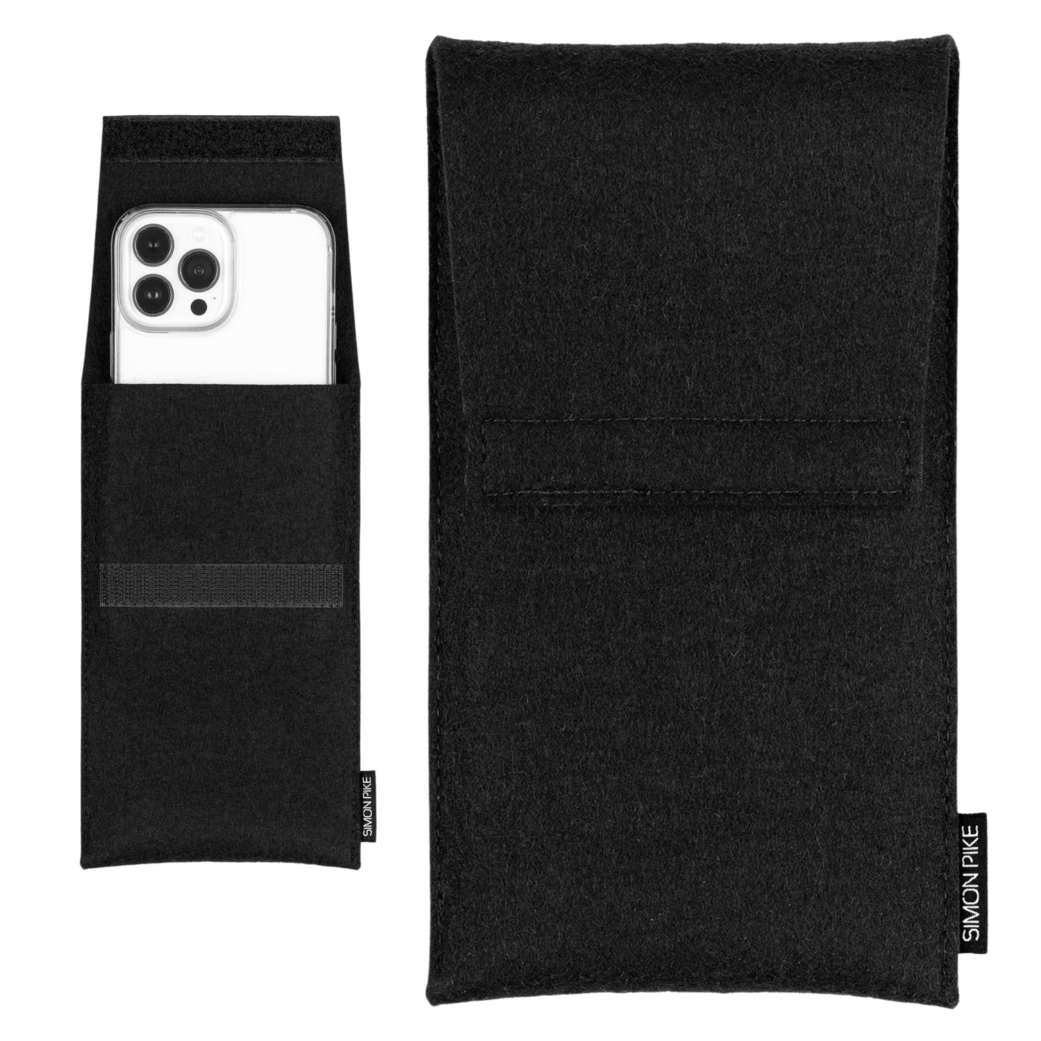 Handytasche "Sidney" schwarz aus Wollfilz