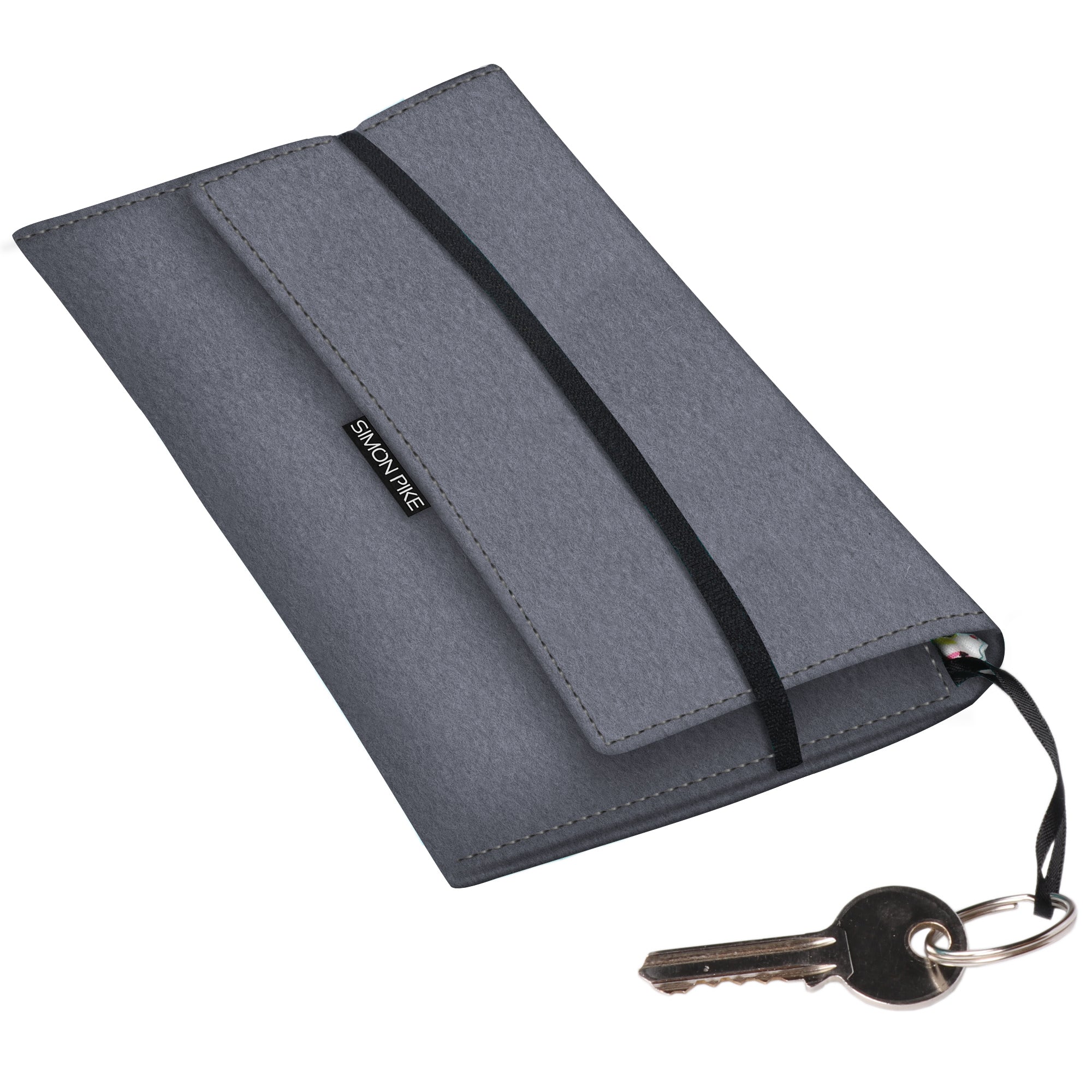 Handyclutch "Madrid" 43 elefantengrau Wollfilz