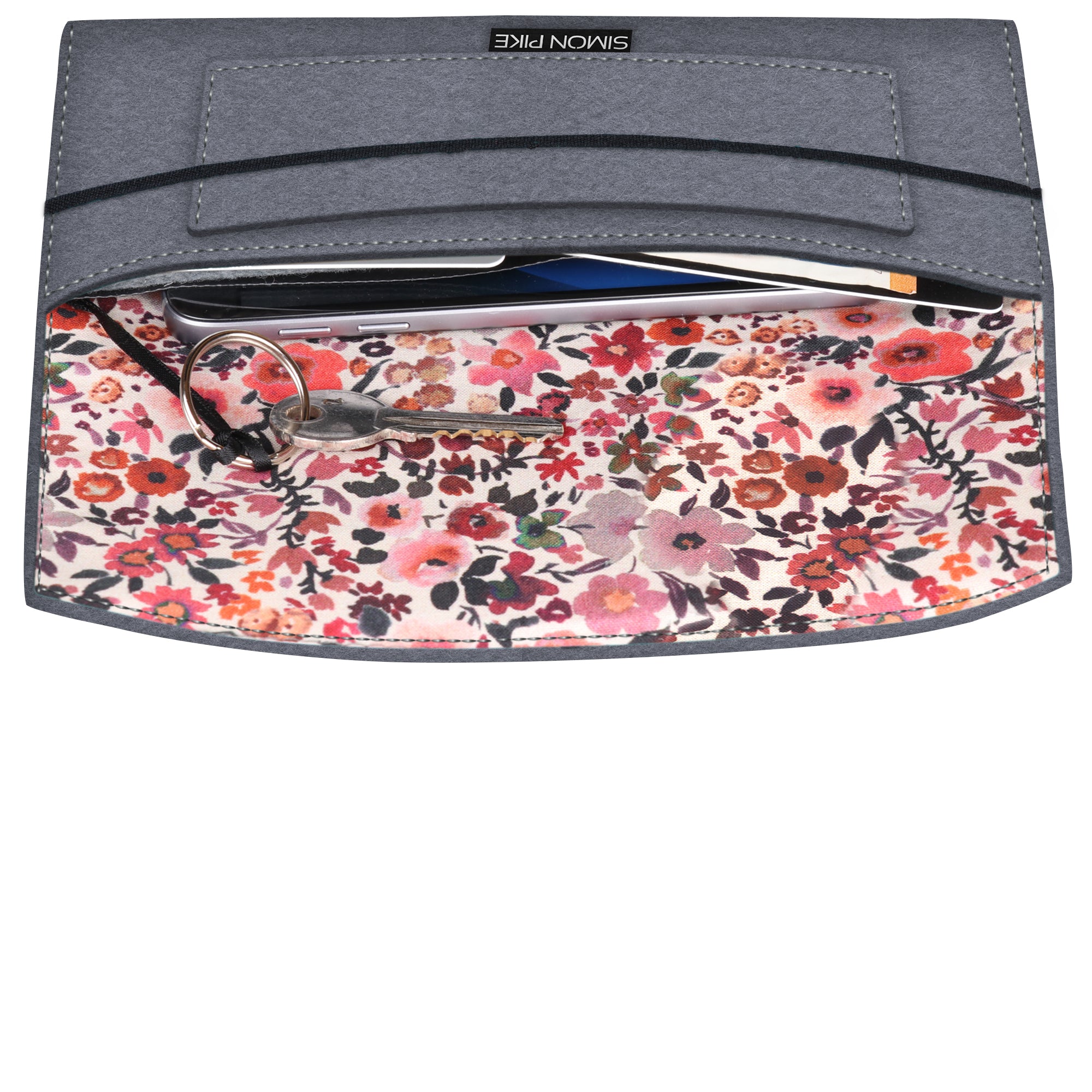 Handyclutch "Madrid" 43 elefantengrau Wollfilz
