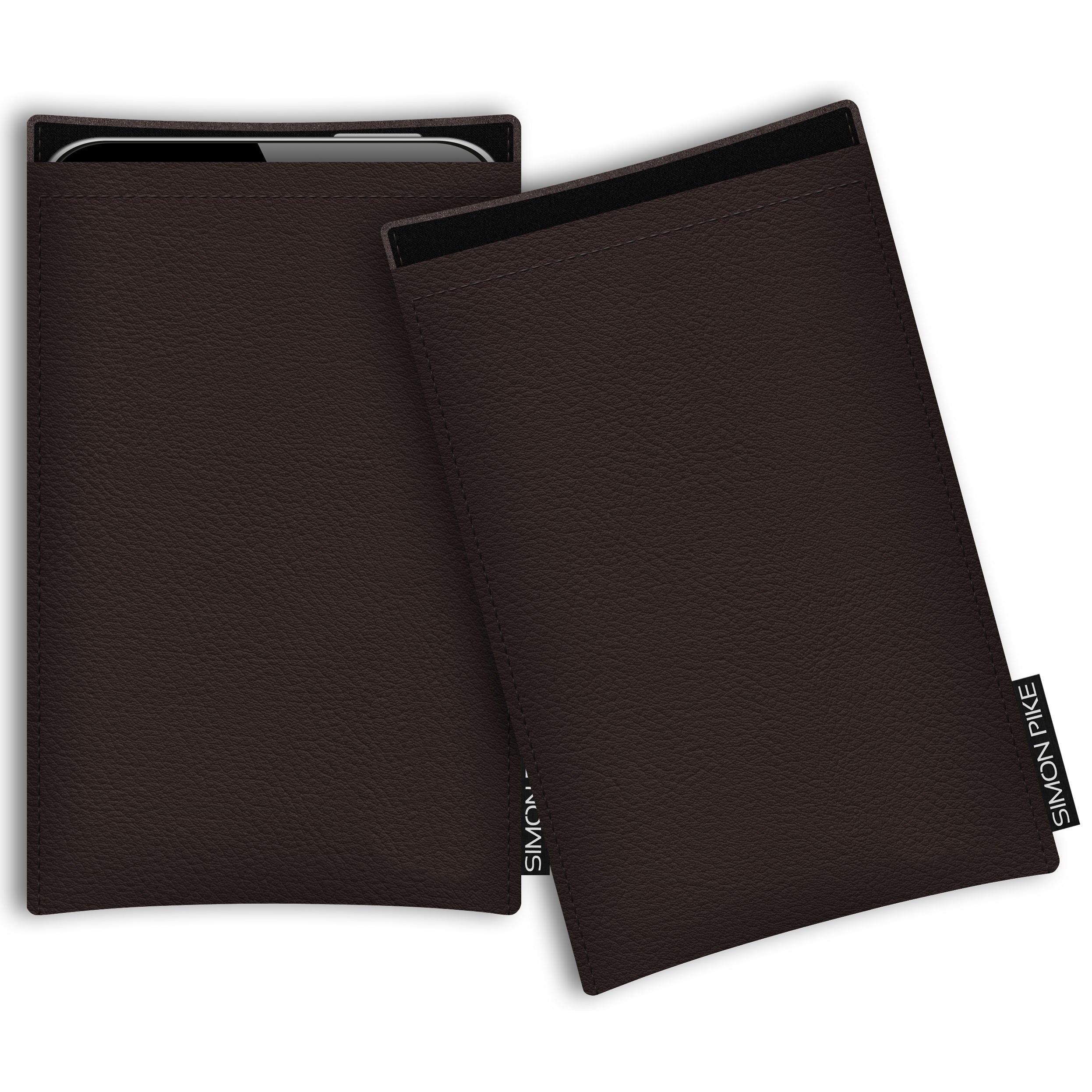 Handytasche "Boston" passend mit Silikonhülle 1 braun Leder