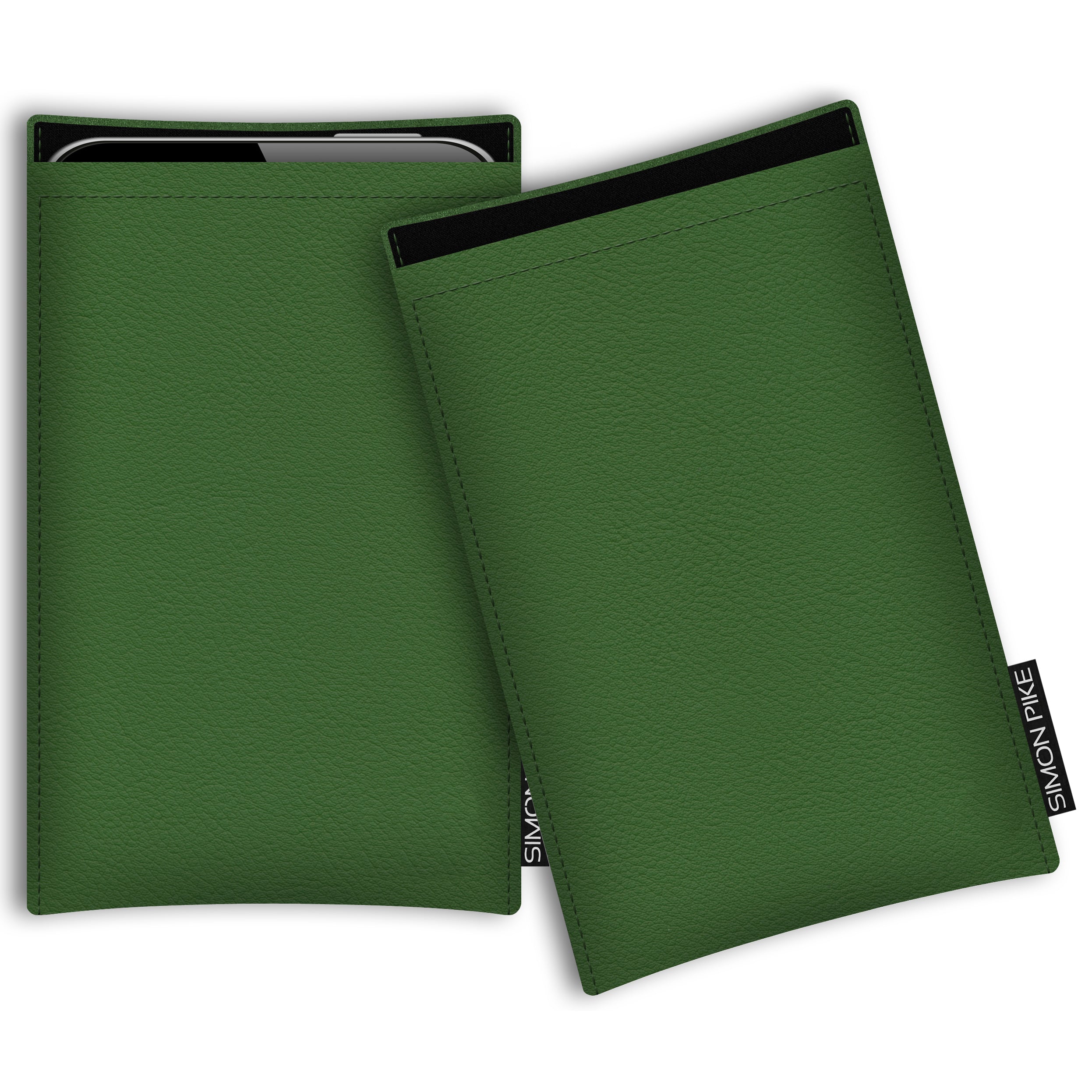 Handytasche "Boston" passend mit Silikonhülle 1 grün Kunstleder