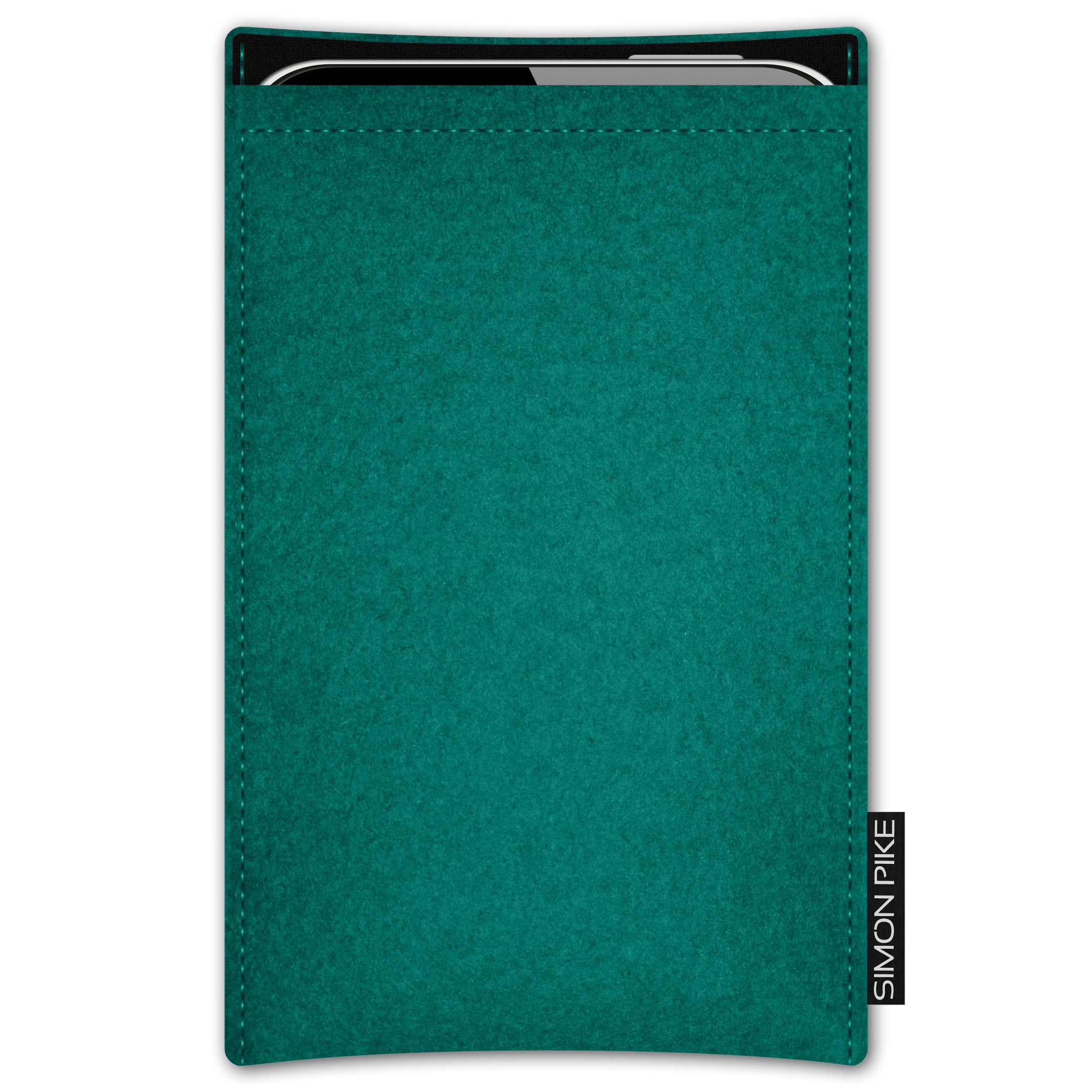 Handytasche "Boston" 1 smaragd Wollfilz passend mit Silikonhülle