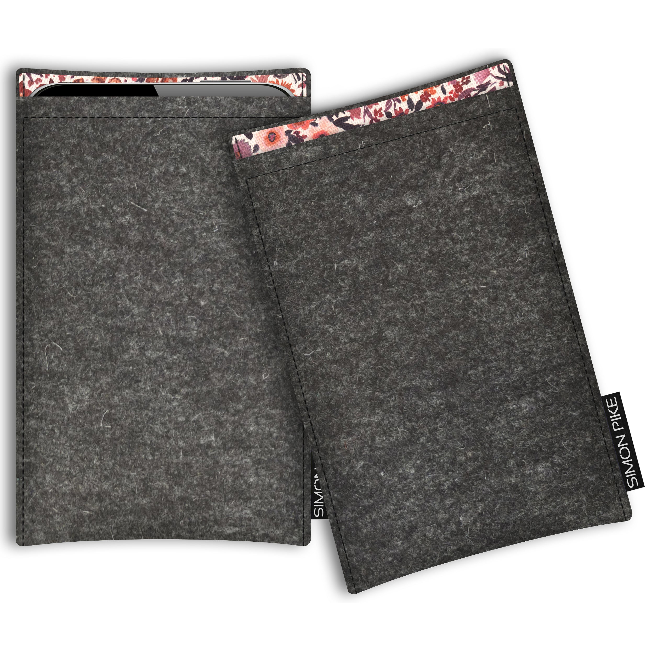 Handytasche "Boston" 43 anthrazit Wollfilz passend mit Silikonhülle