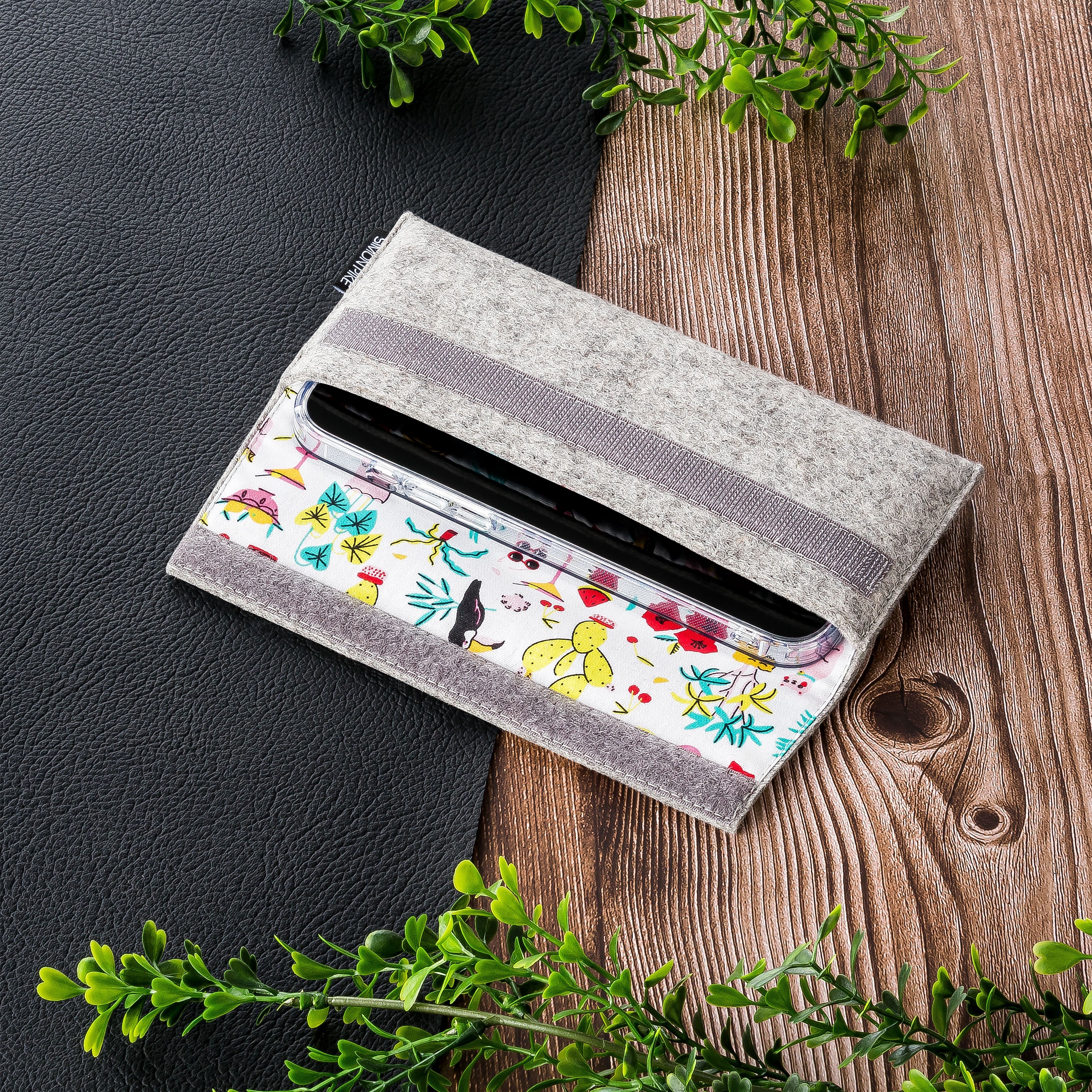 Handytasche "New York" 36 grau Wollfilz