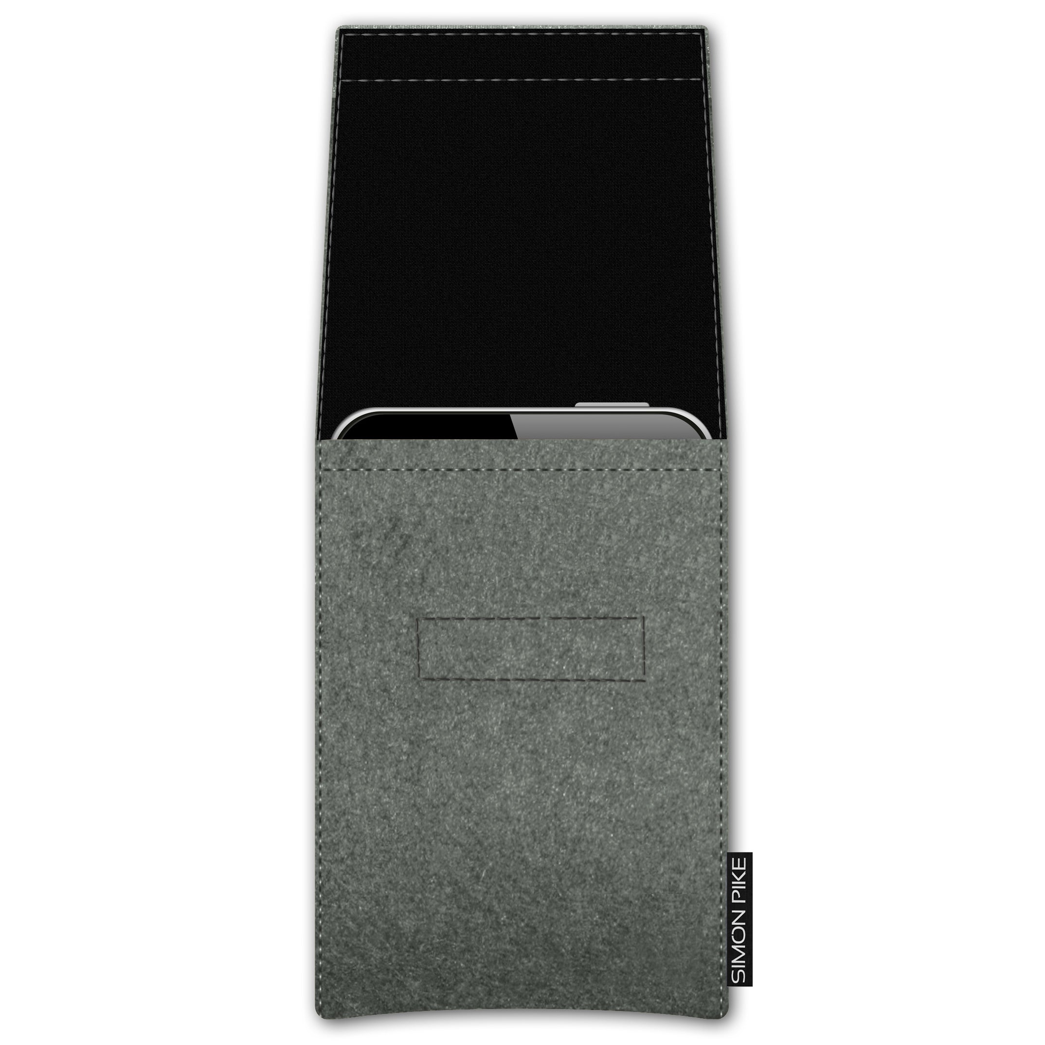 Handytasche "Magnus" 1 elefantengrau Wollfilz passend mit Silikonhülle