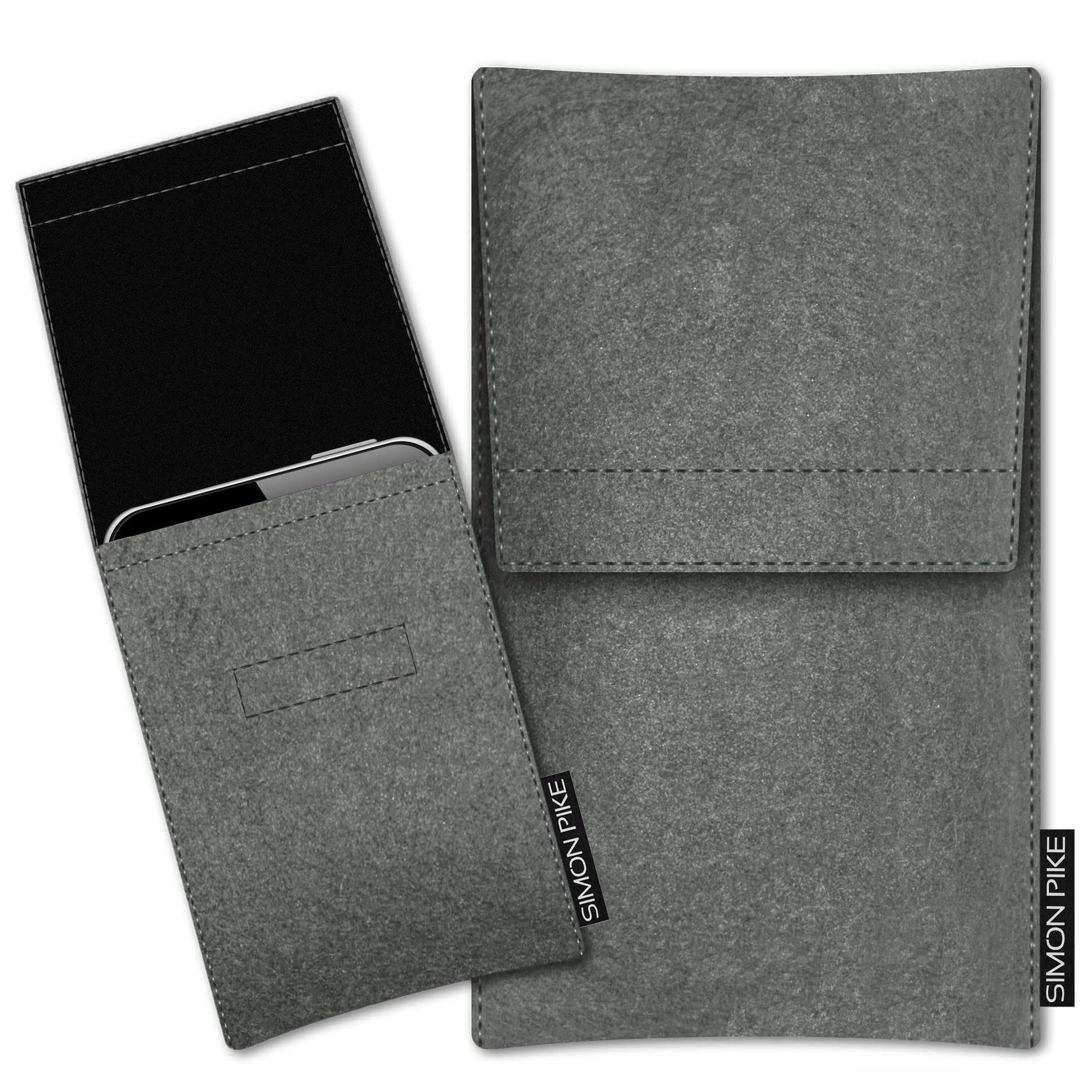 Handytasche "Magnus" 1 elefantengrau Wollfilz passend mit Silikonhülle